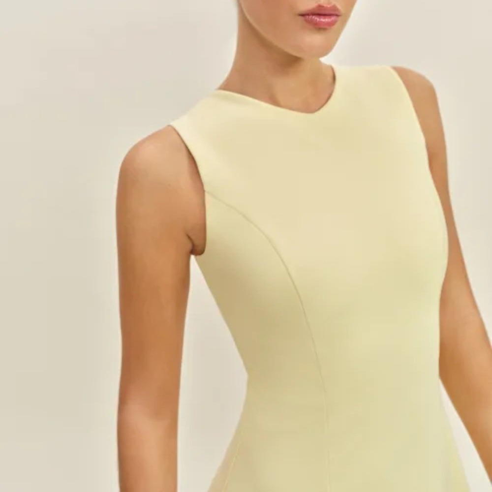 Reformation | NWT‎ Ava Heavy Lined Knit Mini Dress in Lemon Yellow Size XS - Picture 4 of 10